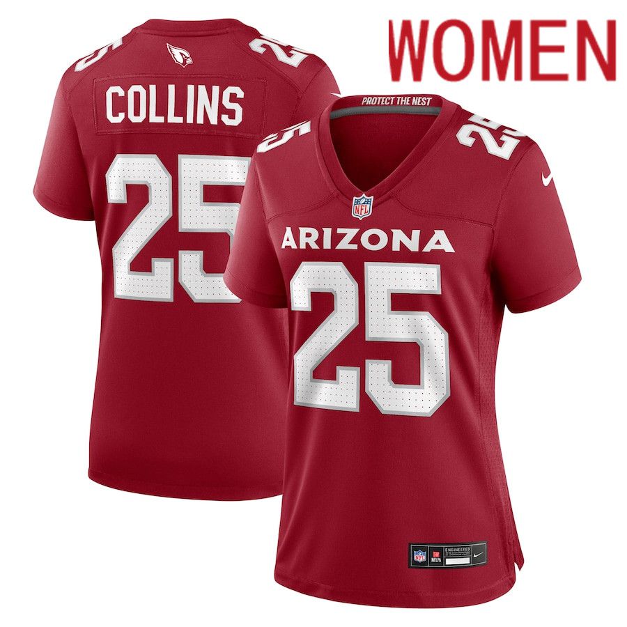 Women Arizona Cardinals #25 Zaven Collins Nike Cardinal Home Game NFL Jersey->women nfl jersey->Women Jersey